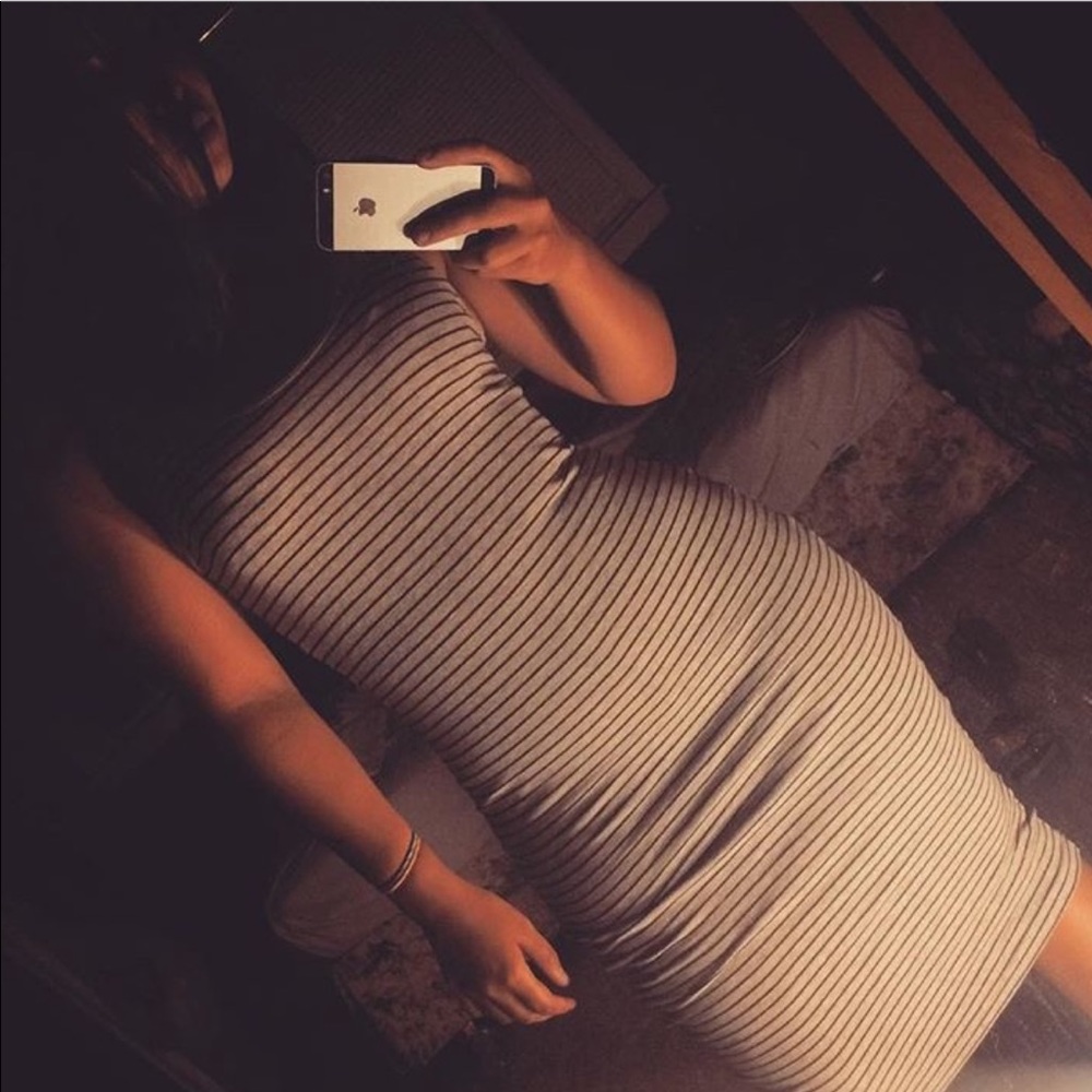 Divided grey midi dress